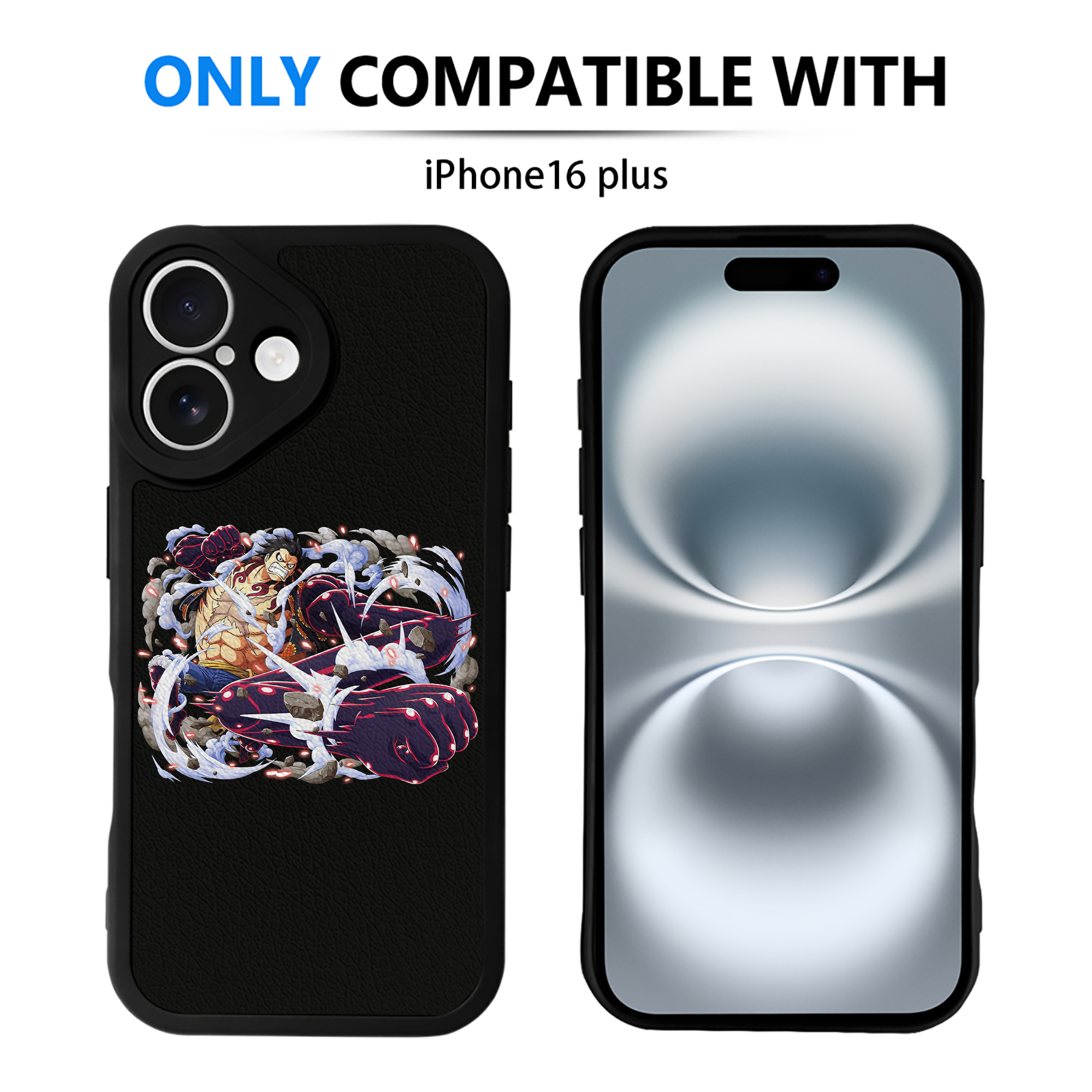 （画像用） ワンピース モンキー・D・ルフィ ONE PIECE Monkey D. Luffy 【iPhone 16シリーズ対応】シリコンスマホケース（レザー調） 材質：シリコン